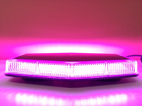 Purple / Magenta Funeral LED Warning Magnetic Roof Mount Light Bar